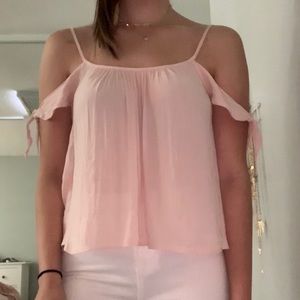 Pink off the shoulder flowy top